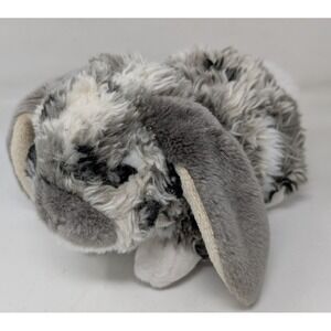Living Nature Gray Black White Lop Eared Bunny Rabbit Realistic‎ Stuffed Plush